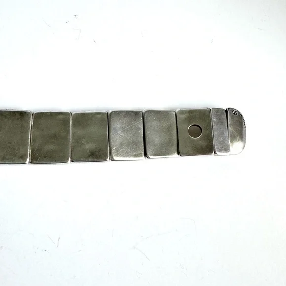 UNO de 50 Bracelet Sterling Silver Plated Belt Buckle Link Stretch Bracelet 6.75